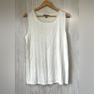 Banana Republic Unfinished Chiffon Sleeveless Top Ivory Size Medium LNC